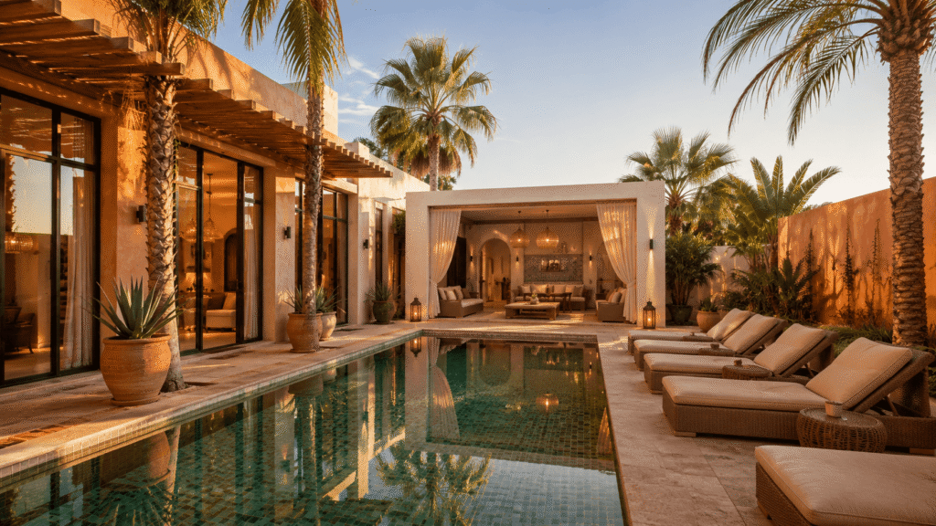 Villa de luxe avec piscine gérée par conciergerie Airbnb Marrakech